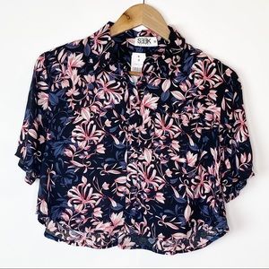 NWT LF Seek The Label Tropical Floral Crop Shirt